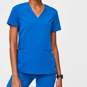WORN ONCE - Figs Royal Blue Casma Three-Pocket Scrub Top